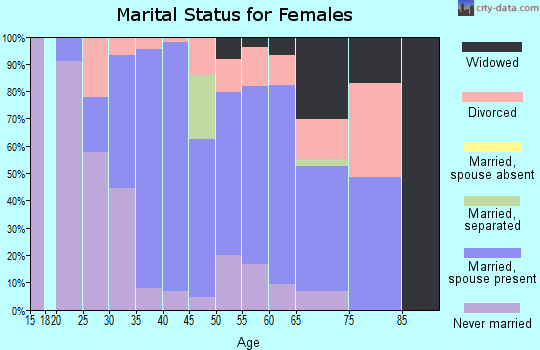 Zip code 17554 marital status for females