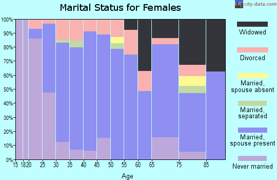 Zip code 17563 marital status for females