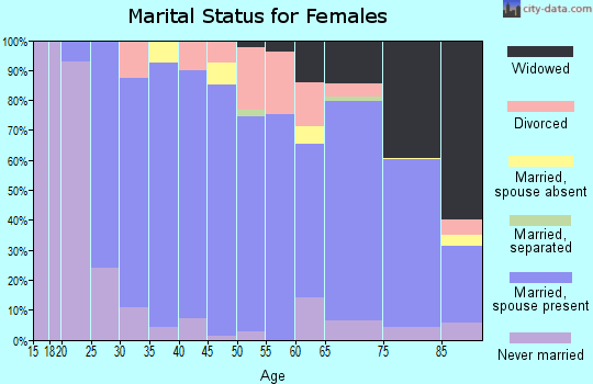 Zip code 17584 marital status for females