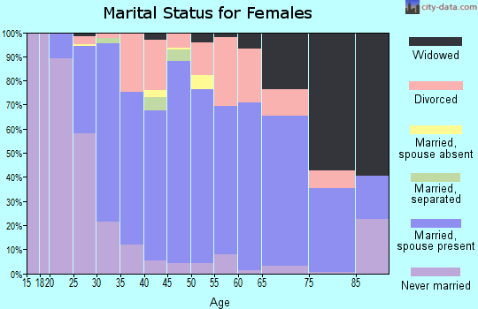 Zip code 17702 marital status for females