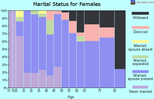 Zip code 17813 marital status for females