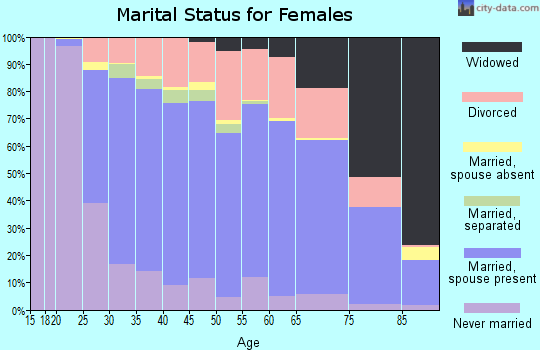 Zip code 17815 marital status for females