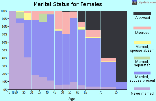 Zip code 17820 marital status for females