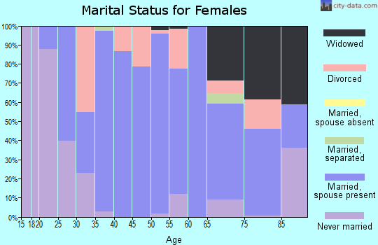 Zip code 17824 marital status for females