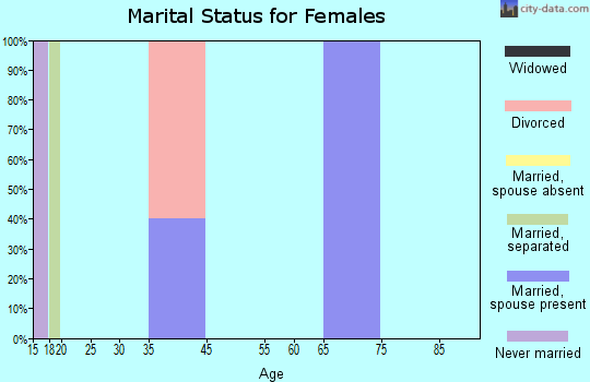 Zip code 17825 marital status for females