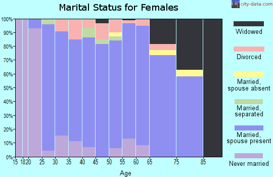 Zip code 17830 marital status for females