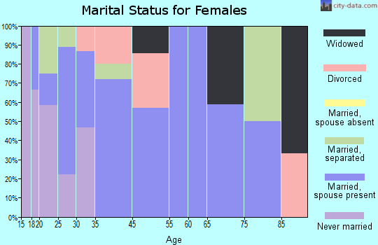 Zip code 17833 marital status for females
