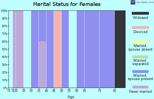 Zip code 17835 marital status for females