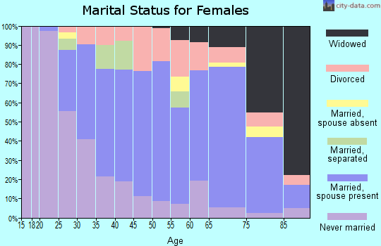 Zip code 17837 marital status for females