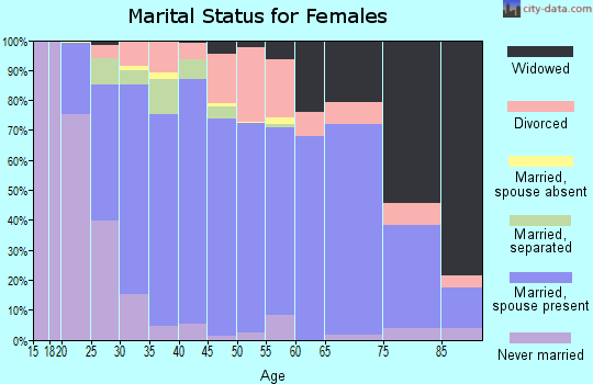 Zip code 17842 marital status for females