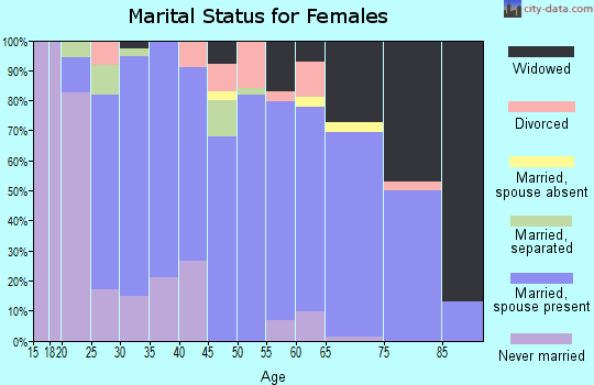 Zip code 17853 marital status for females