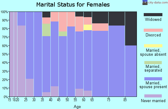 Zip code 17855 marital status for females
