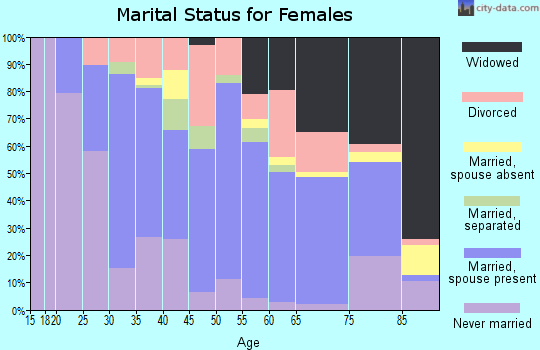 Zip code 17866 marital status for females