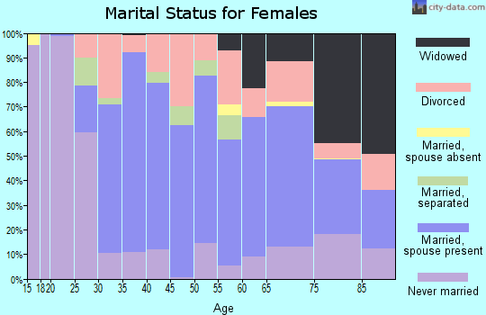 Zip code 17872 marital status for females
