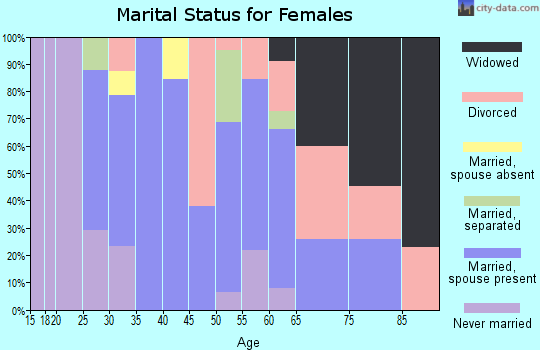 Zip code 17881 marital status for females