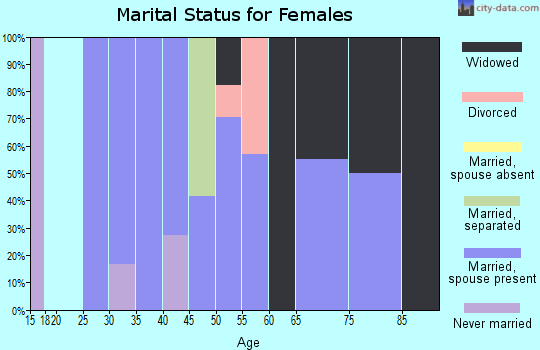 Zip code 17888 marital status for females