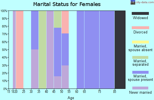 Zip code 17923 marital status for females
