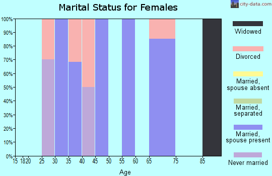 Zip code 17951 marital status for females
