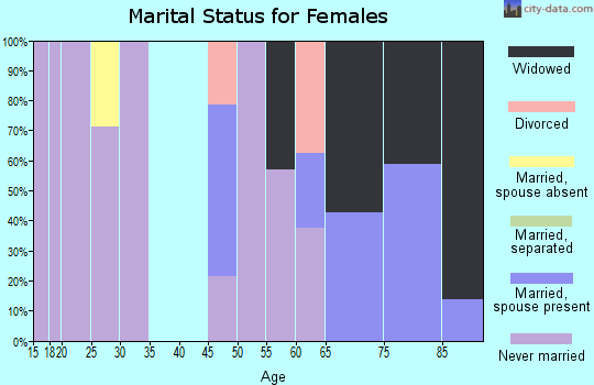 Zip code 17952 marital status for females