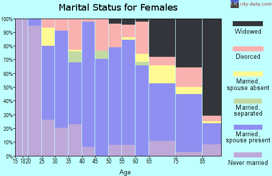 Zip code 17961 marital status for females