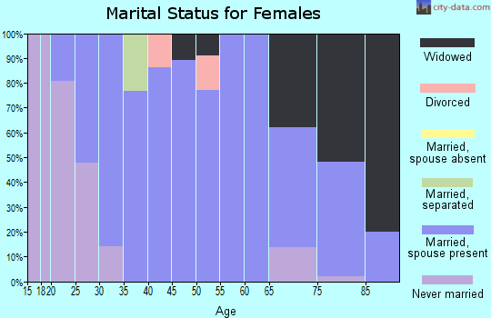 Zip code 17964 marital status for females