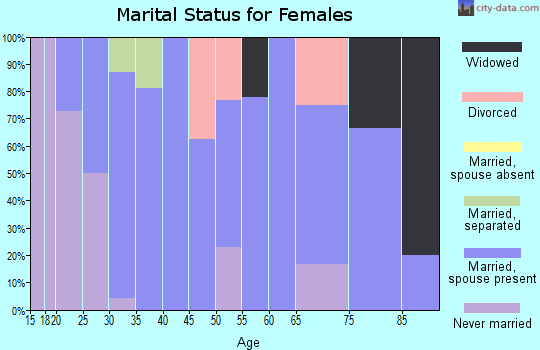 Zip code 17968 marital status for females