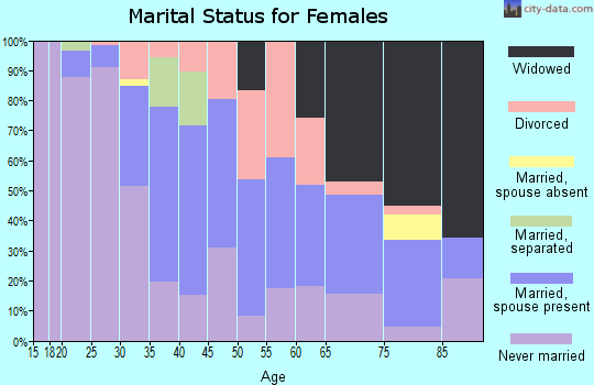 Zip code 17970 marital status for females