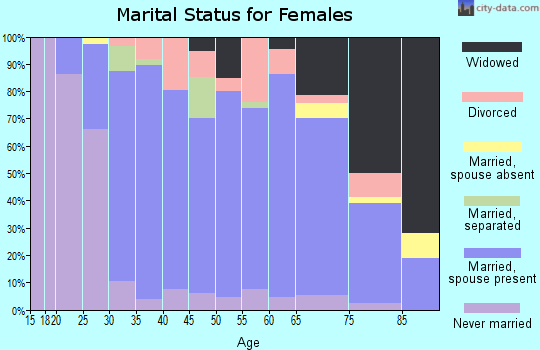Zip code 17980 marital status for females