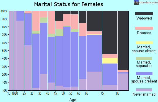 Zip code 17981 marital status for females