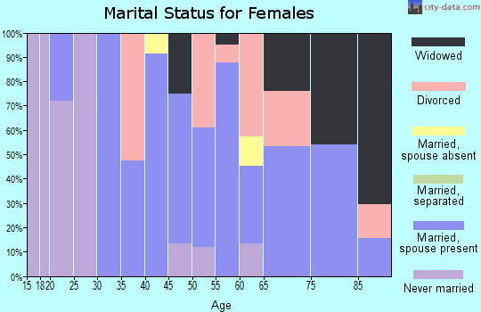 Zip code 17983 marital status for females