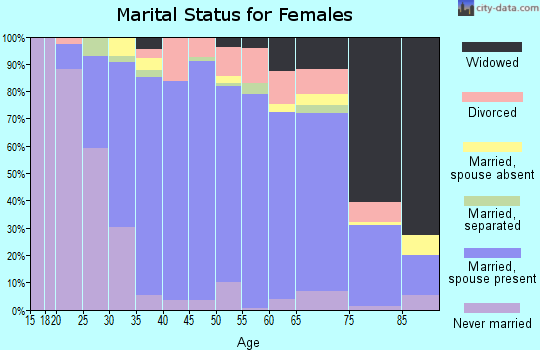 Zip code 18020 marital status for females