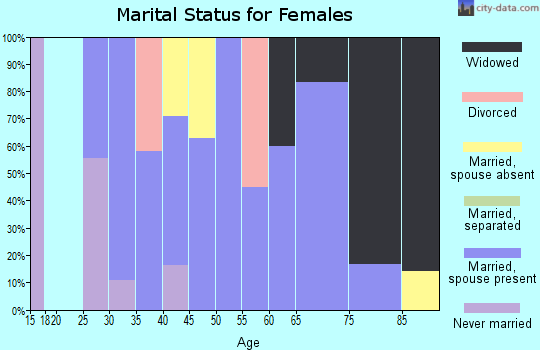 Zip code 18030 marital status for females