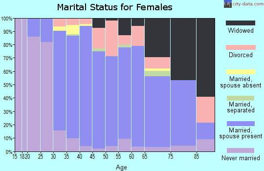 Zip code 18040 marital status for females