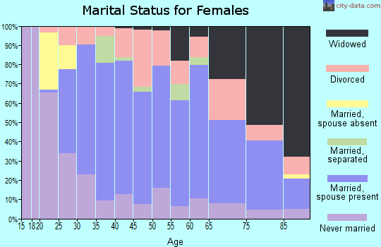 Zip code 18055 marital status for females