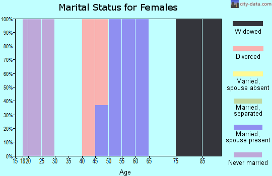 Zip code 18063 marital status for females