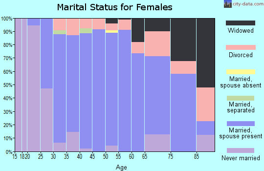Zip code 18078 marital status for females