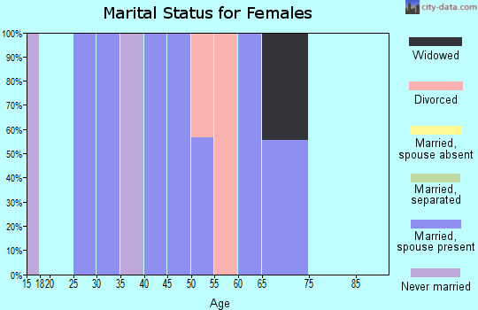 Zip code 18087 marital status for females