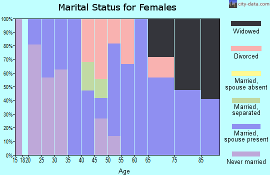 Zip code 18219 marital status for females