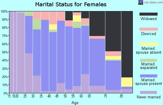 Zip code 18255 marital status for females