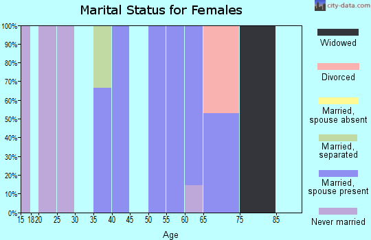 Zip code 18256 marital status for females