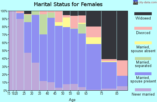 Zip code 18337 marital status for females