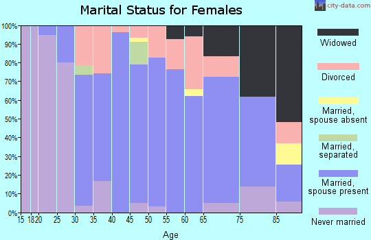 Zip code 18353 marital status for females