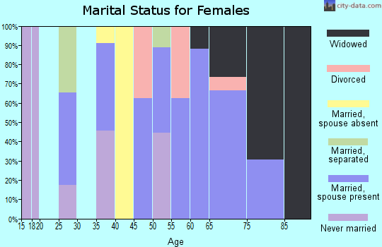 Zip code 18462 marital status for females