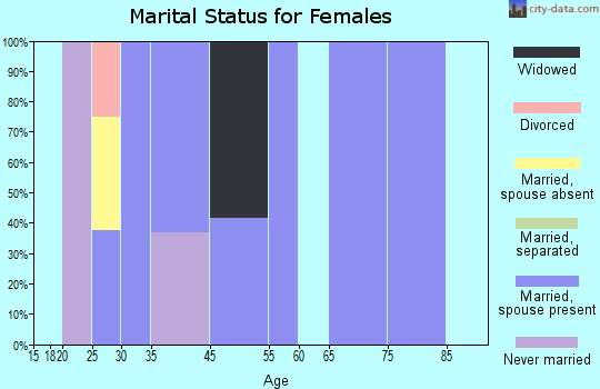 Zip code 18601 marital status for females