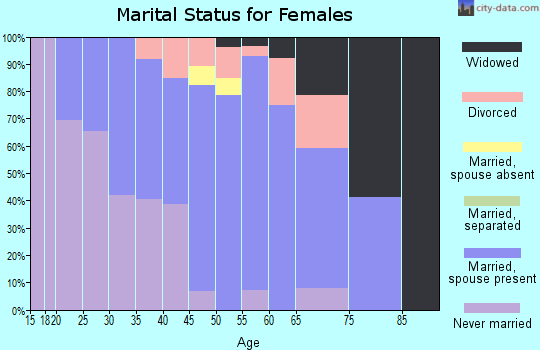 Zip code 18615 marital status for females
