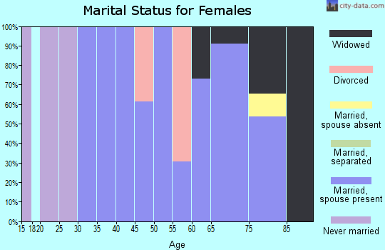 Zip code 18625 marital status for females