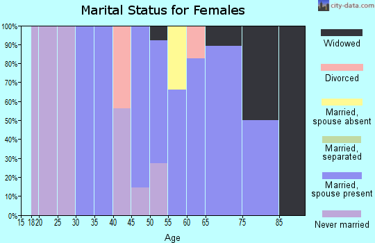 Zip code 18631 marital status for females
