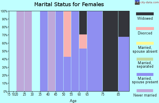 Zip code 18632 marital status for females