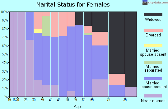 Zip code 18636 marital status for females