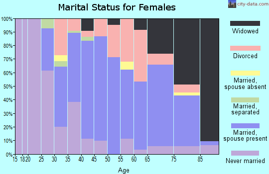 Zip code 18641 marital status for females